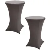 Baumarktplus 2x Stehtischhusse Stretch 70 cm anthrazit Tischdecke Husse Bistrotisch Partytisch