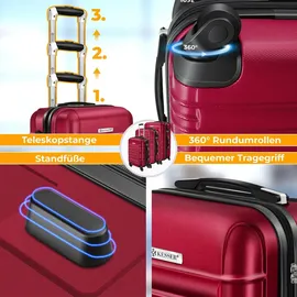 Kesser Koffer-Set 3-tlg. rot/abs