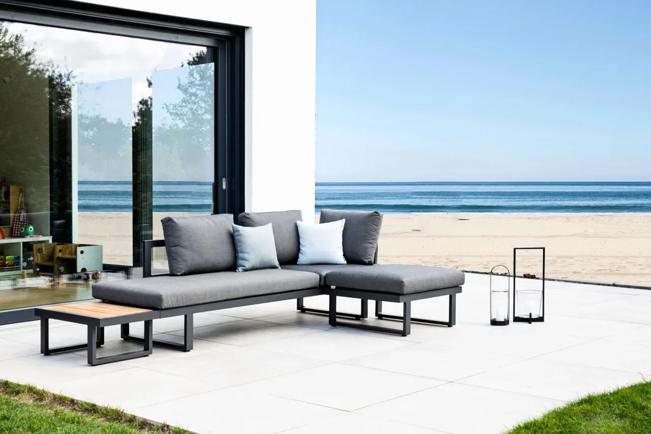 Jati & Kebon Set Loungesystem Rao I mit Sunbrella Kissensatz - Das Set besteht aus: 1 x Multifunktionsliege Rao, 1 x Rao 1-Sitzer, 1 x Rao K...