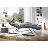 W.Schillig Relaxliege daily dreams Leder/Polyester 75 x 91 x 170 cm Blau mit Kissen