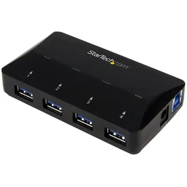 Startech StarTech.com USB 3.0 Hub plus dedizierter Ladeanschluss 4 Port - 1 x 2.4 A Port - Desktop USB Hub - Schnelllade Station) Schwarz