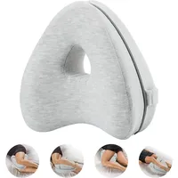 Luxuskollektion Ergonomisches Kniekissen für Seitenschläfer mit Memory Foam-Licht Grau