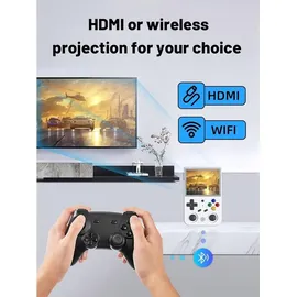 ANBERNIC Tragbare Spielkonsole, RG353V, Transparent Schwarz