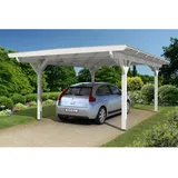 SKANHOLZ Skan Holz Carport Odenwald 428 x 648 cm lasiert in Weiß