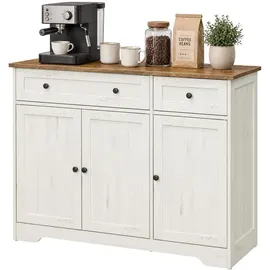 VASAGLE Küchenschrank 140 x 80 x 40 cm Weiß