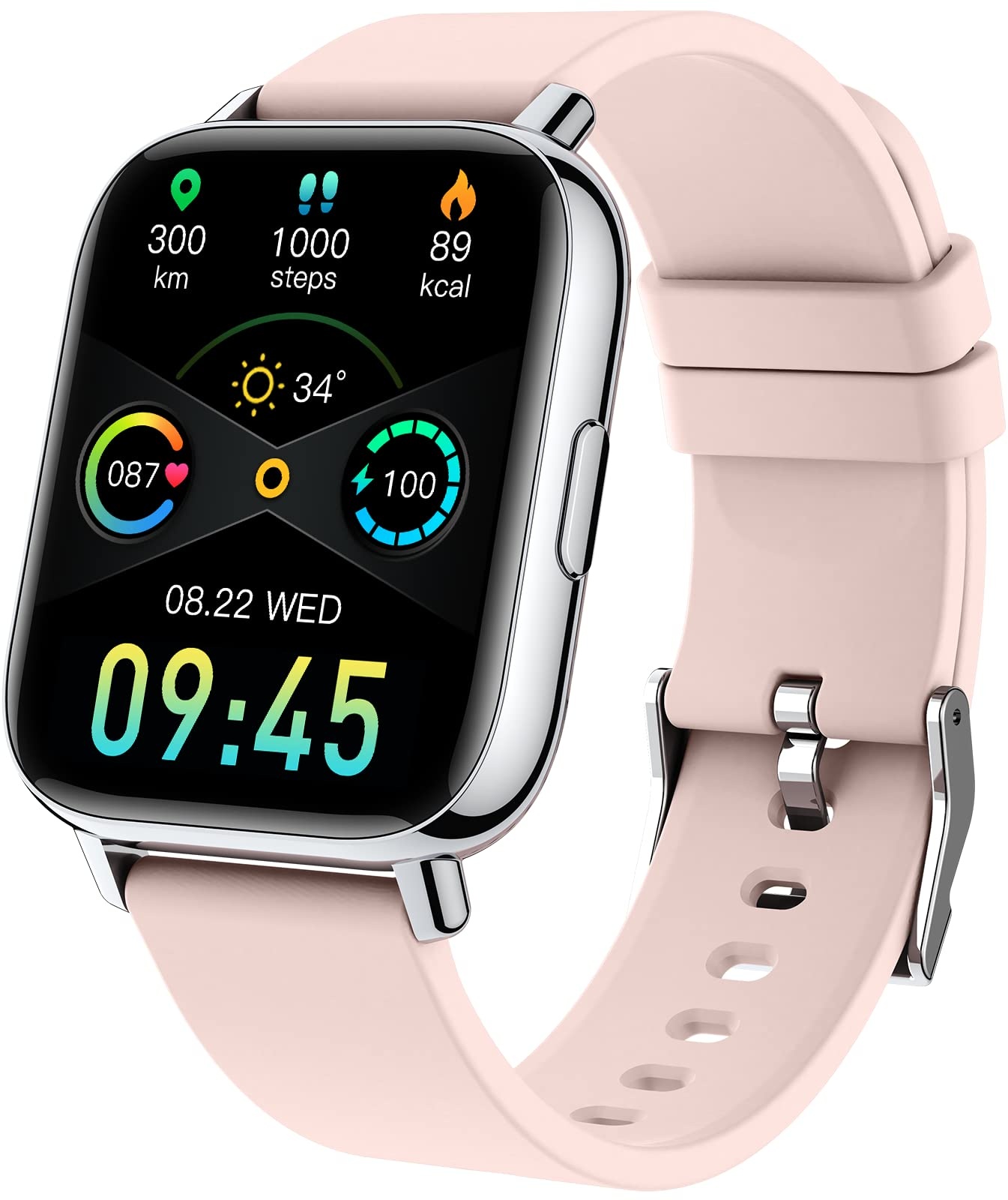 Smartwatch Damen Herren, Fitnessuhr mit 1,69" Touchscreen Smart Watch Fitness Tracker mit Pulsuhr Herzfrequenz Schlafmonitor Schrittzähler, IP68 Wasserdicht Armbanduhr Sportuhr für iOS Android Motast