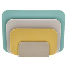 Rosti Choptima Schneidebrett Set mit Halter/Ständer, Küchenbrett, Brotschneidebrett & Servierbrett, 3er-Set, Hygienisch, Spülmaschinenfest, aus Kunststoff, Ocean