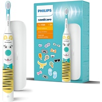 Philips Sonicare For Kids elektrische Zahnbürste - Design a Pet Edition - mit besonderen Tieraufklebern für Kinder, schmales Reiseetui und USB-Ladegerät (Modell HX3603/01)