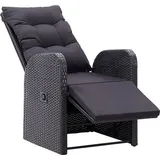 vidaXL Polyrattan Gartenstühle 57 x 69 x 106 cm schwarz 2 St. inkl. Auflage