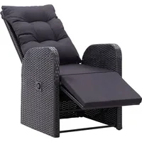 vidaXL Polyrattan Gartenstühle 57 x 69 x 106 cm schwarz 2 St. inkl. Auflage