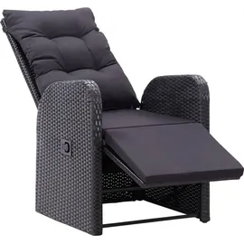 vidaXL Polyrattan Gartenstühle 57 x 69 x 106 cm schwarz 2 St. inkl. Auflage