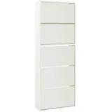 [en.casa] Lund 60 x 169 x 24 cm 5 verspiegelte Klappen / weiß