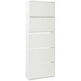 [en.casa] Lund 60 x 169 x 24 cm 5 verspiegelte Klappen / weiß
