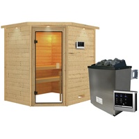 Karibu Sauna »Mia«, inkl. 9 kW Saunaofen mit externer