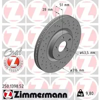 ZIMMERMANN Bremsscheibe 250.1398.52