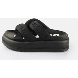 Pantolette BUFFALO "PALMA CROSS vegan", Damen, Gr. 40, schwarz, Lederimitat, modisch, Schuhe, Schlappen, Poolslides, Hausschuh, Schommerschuh, Strandschuh