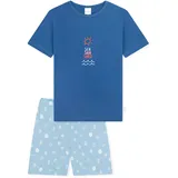 SCHIESSER Pyjama Set Nachtwäsche Blau 98