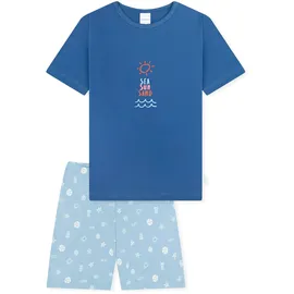 SCHIESSER Pyjama Set Nachtwäsche Blau 98