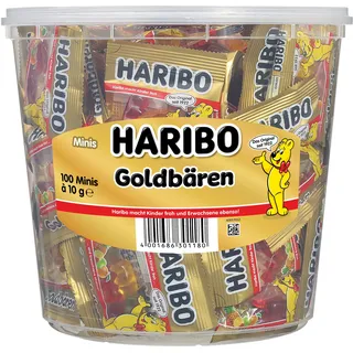 HARIBO Goldbären Minibeutel Fruchtgummi 1,0 kg, 100 St.