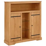 Home Affaire Highboard, Stauraumschrank aus massivem Kiefernholz, Breite 120 cm, beize/wax, , 68273163-0 B/H/T: 120 cm x 130cm x 35cm, braun