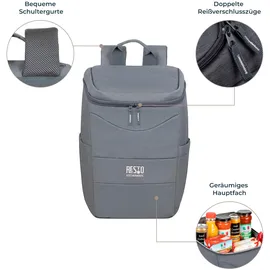 RESTO Kitchenware Kühltasche RESTO KITCHENWARE "Felis Kühlrucksack isoliert, Picknicktasche Lunchtasche Thermorucksack", grau, B:22cm H:41cm T:29cm, Kühlboxen, Hellgrau, leicht und wasserdicht