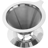 KOMBIUDA Edelstahl Kaffeefilter Mit Sockel Doppellagiger 800 Mesh Filter Einzeltassen Kaffeefilter Für Camping Und Tassen