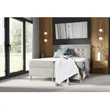 Fun Möbel Boxspringbett Schlafzimmerbett GABIN 120x200cm Stoff Fresh Beige - Beige