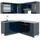 Vicco Winkelküche Fame-Line L-Form 160 x 190 cm Dunkelblau Hochglanz