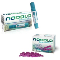 Nodolo Blutzucker Lanzetten 100 St inkl. Nodolo Lanzettiergerät im Bundle