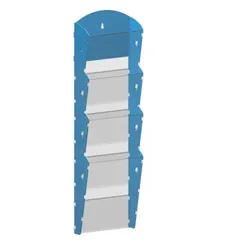 Wand-Plastikhalter für Prospekte - 1x4 A5, blau
