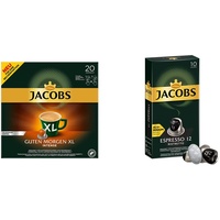 Jacobs Kaffeekapseln Guten Morgen XL Intense - 200 Nespresso kompatible Kapseln & Kaffeekapseln Espresso Ristretto, Intensität 12 von 12, 100 Nespresso®* kompatible Kapseln, 10er Pack,10 x 10 Getränke