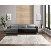 Places of Style Ecksofa Lund, L-Form, 261cm, man. o. elektr. Relaxfunktion (mit USB-A), und Kopfteilverstellung schwarz