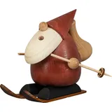 Saico Original Saico - Räucherfigur Weihnachtsmann Motiv Ski-Champion“ - Räuchermännchen Erzgebirge - Räucherkerzenhalter, Sammlerstück, Geschenkidee, Holzkunst aus dem Erzgebirge, 10 x 10 x 11 cm - Made in Germany