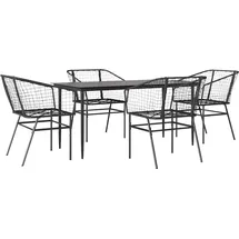 vidaXL 5-teiliges Garten-Esszimmerset aus schwarzem Polyrattanglas vidaXL
