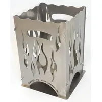 Feuerkorb | Feuertonne | Feuerschale aus Stahl eckig 30x22x23cm Stecksystem rustikal (Flamme h=30 cm)