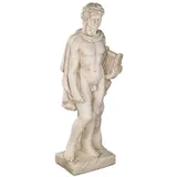 BIRENDY Wetterfeste Riesige schwere (11kg) Statue 85 cm hoch SYL-A 14013- Apollo Gartenfigur, Dekofigur, Statue, Mythologie, Figur, Dekorationsfigur für Innen und Außen Skulptur in ANTIKBEIGE