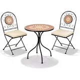 Mojawo 3tlg Mosaik Sitzgarnitur Bistromöbel Gartengarnitur Tisch Stühle Set