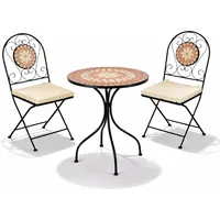 Mojawo 3tlg Mosaik Sitzgarnitur Bistromöbel Gartengarnitur Tisch Stühle Set