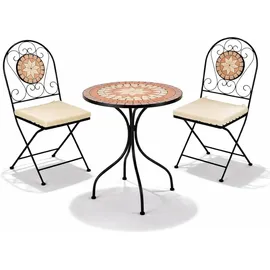 Mojawo 3tlg Mosaik Sitzgarnitur Bistromöbel Gartengarnitur Tisch Stühle Set