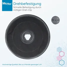 McFilter Ø 2x Aktivkohlefilter Ø 230mm für Dunstabzugshaube als Alternative für DHZ2701/01 | geeignet für Bosch, Siemens, AEG, Whi...