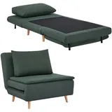 3-in-1 Schlafsessel Mit Bett-funktion, Liegesessel, Verstellbare Rückenlehne, Buchenholzbeine, Kissen, Dunkelgrün