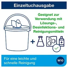 TORK trockene Reinigungstücher im Spendereimer Premium W10 1-lagig türkis, 800 Tücher