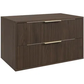 Badplaats Waschbeckenunterschrank Rimini 2 Schubladen 80 x 46 x 46 cm Walnuss Braun