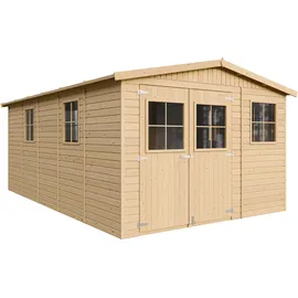 TIMBELA Gartenhaus 4,93 x 3,03 m Beige