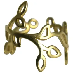 Gemshine Ringe 'Lotusblumen- Größenverstellbar' gold coloured Hellbraun Damen 