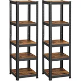 Songmics Lagerregal 5 Ablagen Stahl 37 x 37 x 150 cm schwarz