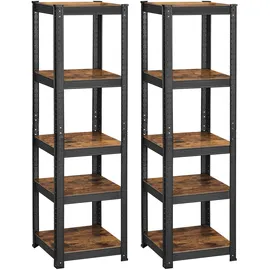 Songmics Lagerregal 5 Ablagen Stahl 37 x 37 x 150 cm schwarz