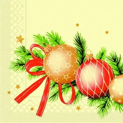 Tissue Serviette Kerstin, 33 x 33 cm, 100 Stück - Mank - Weihnachtsserviette festlich