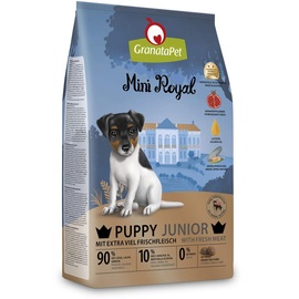 GranataPet Mini Royal Junior, Trockenfutter für Hunde, Hundefutter ohne Getreide & ohne Zuckerzusatz, Alleinfuttermittel für Welpen 1 kg