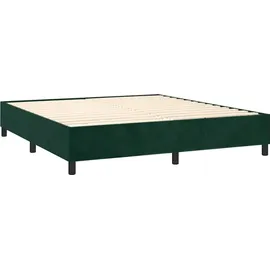 vidaXL Boxspringbett 180 x 200 cm Dunkelgrün